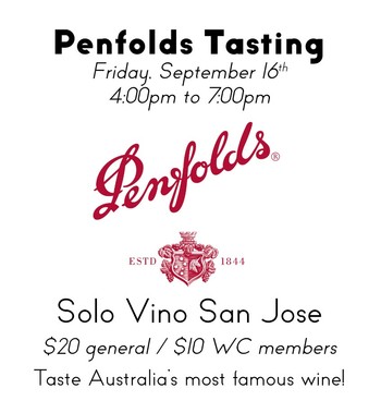 Penfolds Tasting- 9/16 in San Jose
